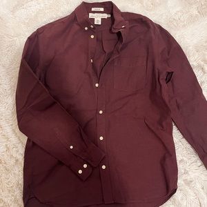 H&M burgundy dress button up shirt